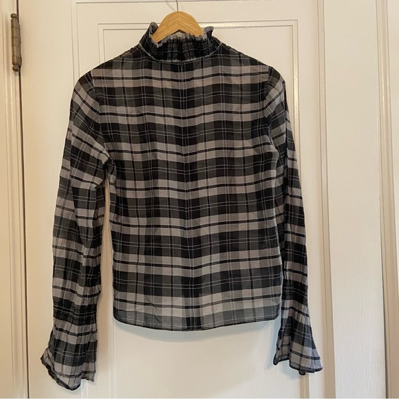 Intermix Plaid high neck blouse - Picture 5 of 5